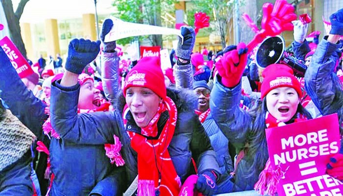 নিউইয়র্কের তিন প্রধান হাসপাতালে ১৫ হাজার নার্স কর্মবিরতিতে